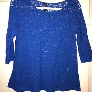 Blue lace blouse